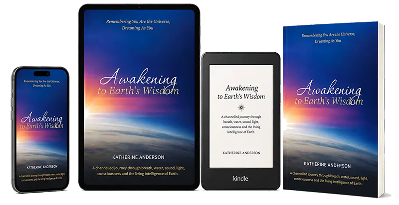Awakening to Earth's Wisdom book, tablet, Kindle and phone